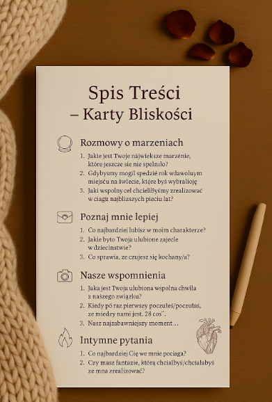 „Karty Bliskości”- 60 pytań i wyzwań, które was zbliżą [ PDF ]